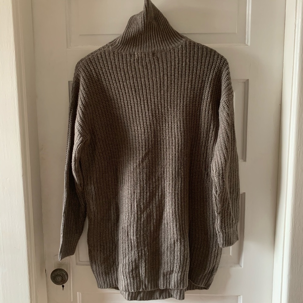 MISSGUIDED TAUPE GREY SWEATER DRESS
